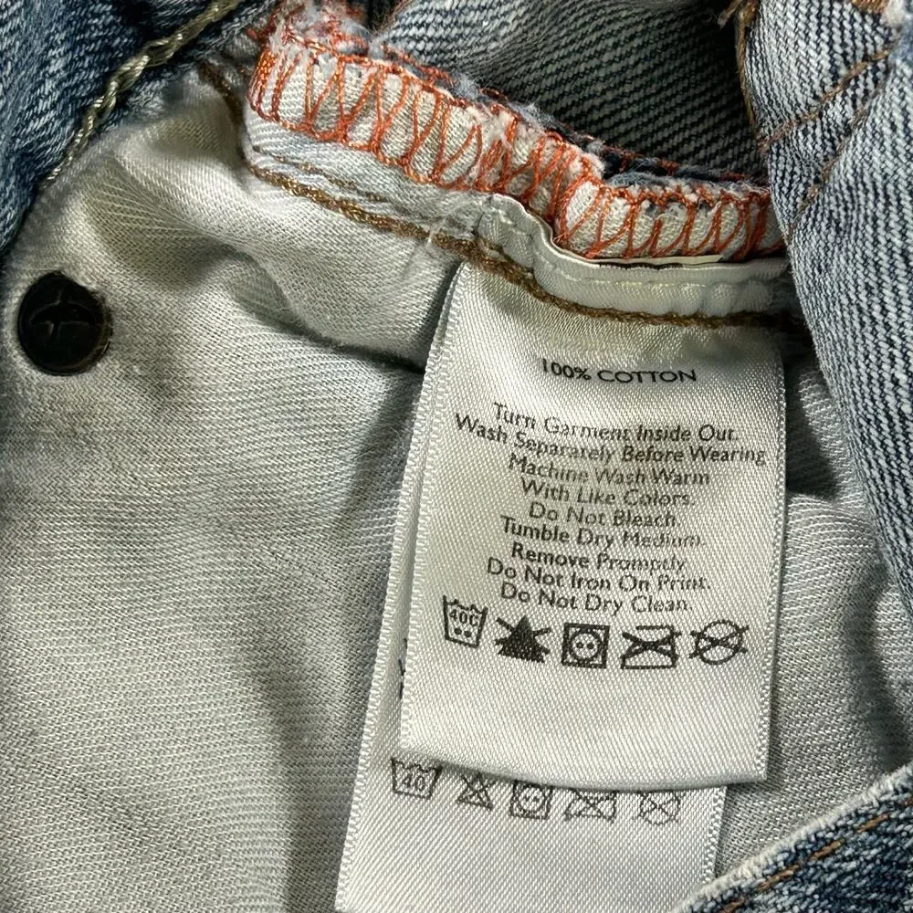 Eddie Bauer Men Jeans Size 33x32 Straight Blue Distressed Hems Classic Denim
